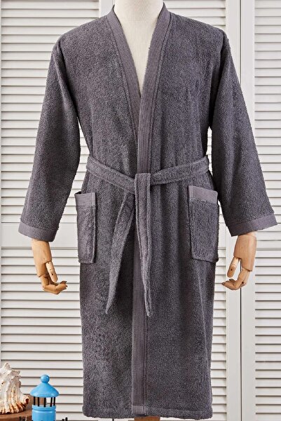 Nautica Home بروفا أنثراسايت 100% قطن روب حمام S/m