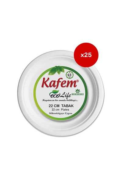 KAFEM 0210 22 cm 25 Liter Ecological Cardboard Plate Suitable for Micro Wave
