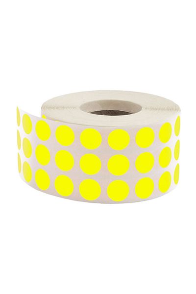 Tanex Αυτοκόλλητο 20 mm Yellow Dot - 2500 Τεμάχια