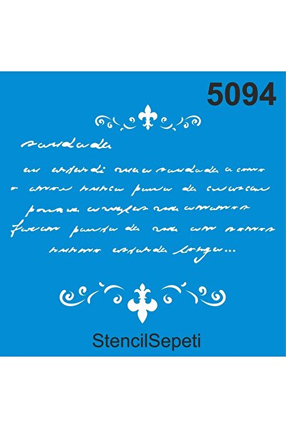 StencilSepeti El Yazısı Mektup - Stencil Boyama Şablonu 20x20cm