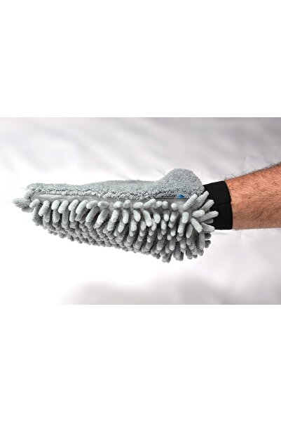 Spark (2 Adet) 7050 Mikrofiber Şönil Oto Temizlik Ve Kurulama Eldiveni 16x24 Cm. Gri