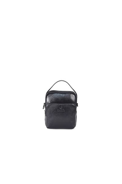 Eminsa Men's Black Floater Leather Shoulder Bag 6190