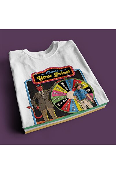 rebelberi تي شيرت أبيض كبير الحجم للجنسين بتصميم الشيطان الشيطاني ذو الطابع ا...