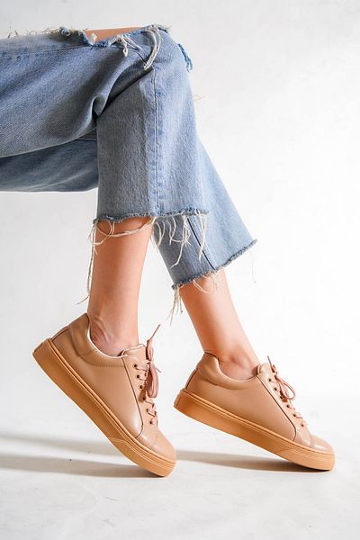 Buem Γυναικεία αθλητικά παπούτσια Nude Skin Faux Leather