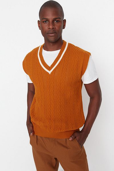 Trendyol Collection Sweater Vest - Brown - Regular fit