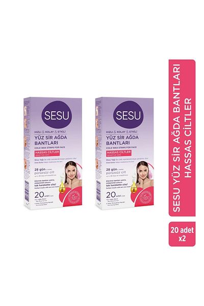 Sesu Face Wax Tapes Sensitive Skin 20 Pieces x 2 Pieces