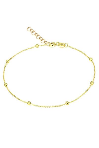 SARIASLAN Top Zincirli 14 Ayar Altın Yaldızlı Gümüş Halhal