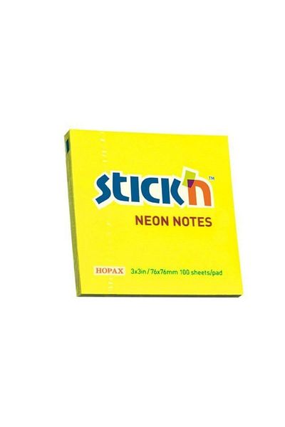 Gıpta Hopax Stickn Adhesive Note Paper 100 Sheets 76x76 Mm Highlighter Yellow