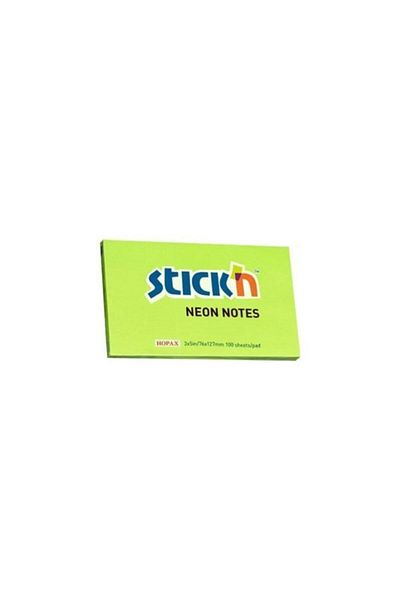 Gıpta ورق ملاحظات لاصق Hopax Stickn أخضر نيون 76x127 مم 100 ورقة