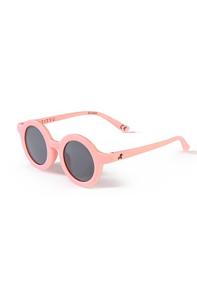 Petityu - Cir2030 Elastic Round Baby Child Sunglasses - Candy Pink 2-6 Years Old
