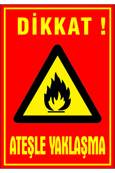 Dikkat ! Ateşle Yaklaşma. Etiket 17.5x25