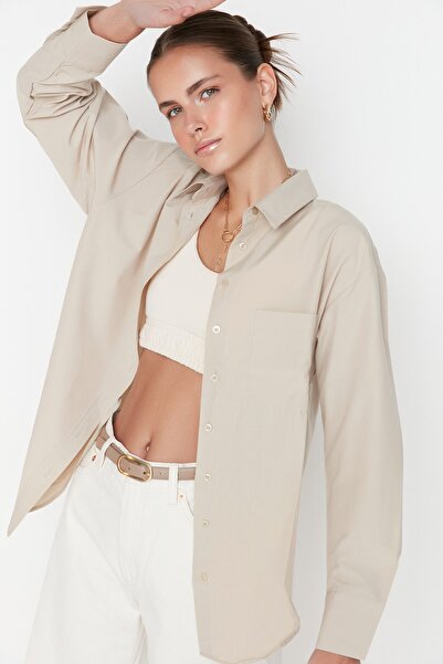 Trendyol Collection Shirt - Gray - Oversize
