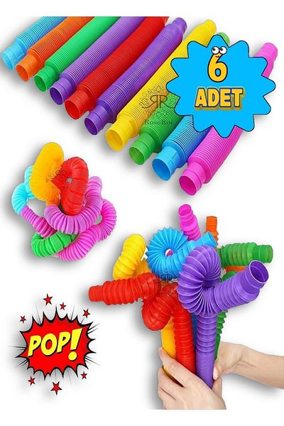 nesoedu 6 Pcs Pop Tube Sensory Toy Fidget Mental Educational Nsbopop