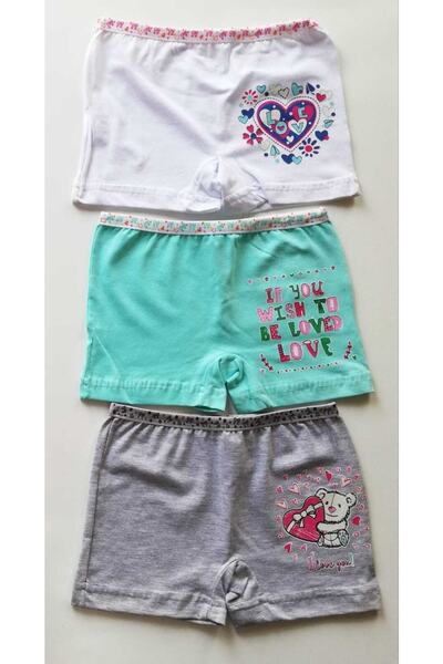 Dondeza Дівчачі зелено-сірі білі боксерські шорти, набір з 3 штук