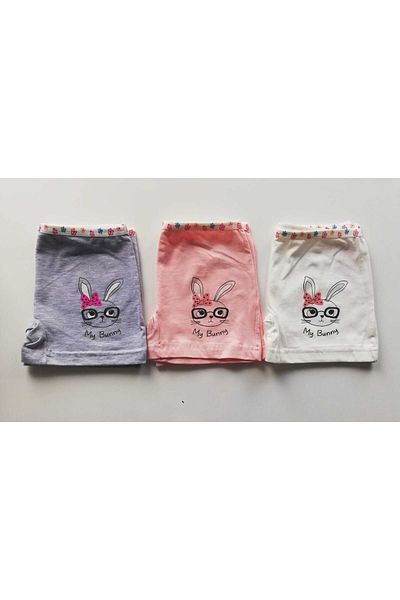 Dondeza Girl's Powder Grey Ecru Boxer 3-pack