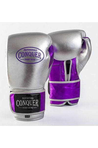 Conquer Ultra High Performance Shiny Leather Boxing Gloves