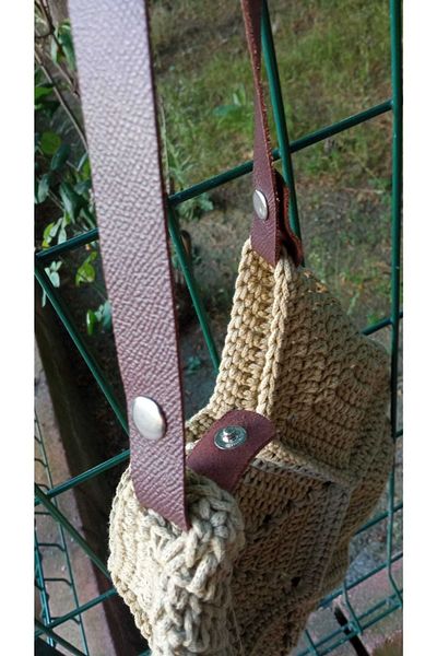 alfa tasarım atölyesi Genuine Leather Snap Bag Strap (pair 75 Cm) - Bone