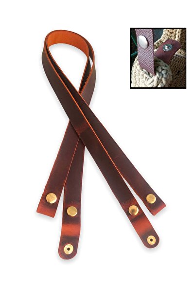 alfa tasarım atölyesi حزام حقيبة جلد طبيعي (زوج 75 سم) - برتقالي مجنون