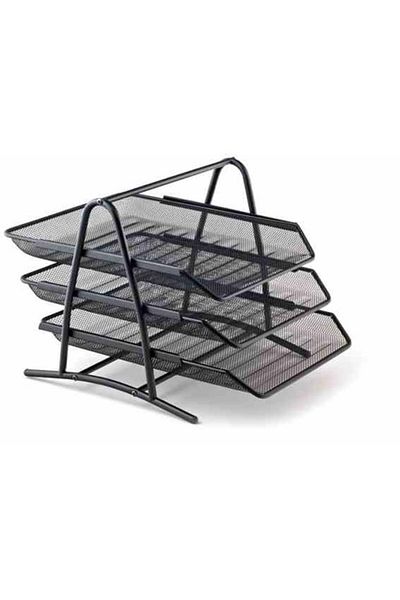 Mas Bıonevrak Rack Perforated Metal 3-Piece Black (9304)