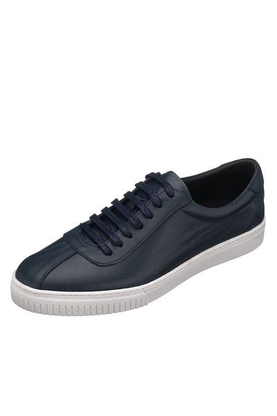 İriadam Kaan-05 Navy Blue Leather Casual Sports Shoes Comfortable Wide Fit New Season