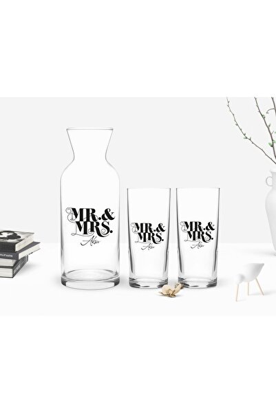 Bk Gift Kişiye Özel Renkli Baskılı Bay Ve Bayan Tasarımlı Ikili Rakı Bardağı ...