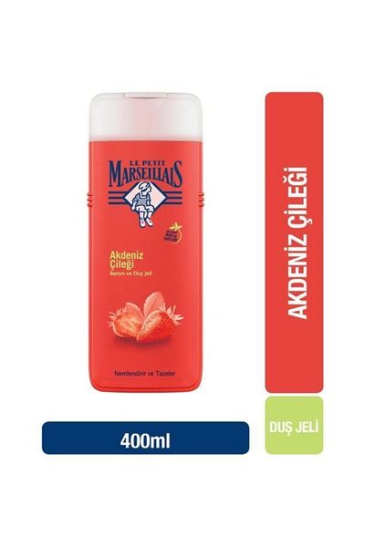Le Petit Marseillais جل الاستحمام بالفراولة المتوسطة وجل الاستحمام بالخوخ والنكتارين 400 مل