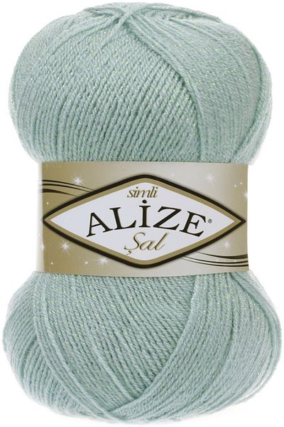 Alize Alize Lanyard Mint 114 - Glitter and Knitted Detailed Shawl