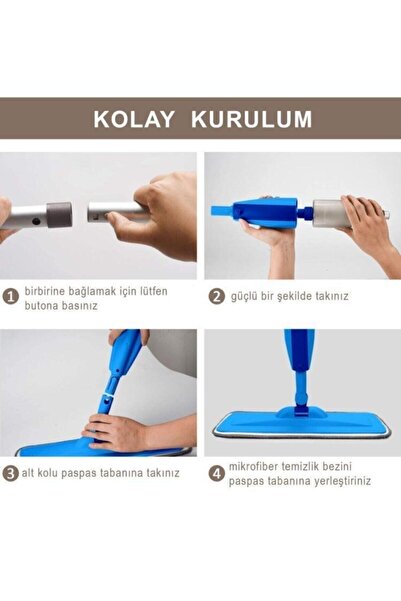 Erkatem Sprey Mop Deterjan Hazneli Temizlik Seti 1+1