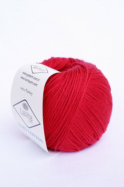 LaVita Yarn Baby Cotton Amigurumi, Punch, Hand Knitting Thread, Taka Yarn (RED-3004)