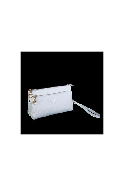 By Hakan Byhakan Nas Bag-1055 Geantă de mână și crossbody pentru femei cu relief alb