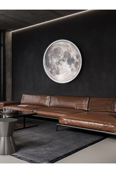 Gökyüzü Panel Moon Led Aplik,30cm Çap, Led 25watt, Modern, Duvar Aplik, Yatak Odası Aplik,salon Aplik Modelleri