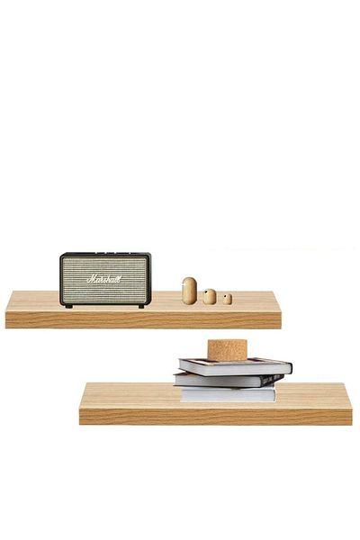 Egecan Mobilya Oak Wall Shelf Set of 2 Hidden Shelf