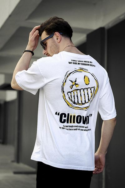 Oksit Cliiown Front and Back Printed Unisex Oversize Tshirt