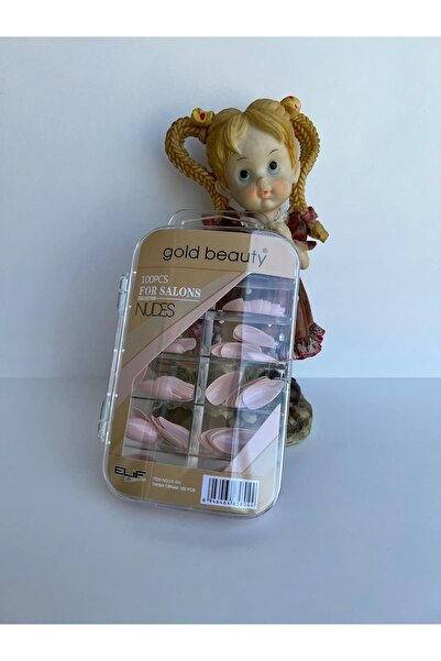 Gold Beauty 100 Adet Badem Takma Tırnak Açık Bej