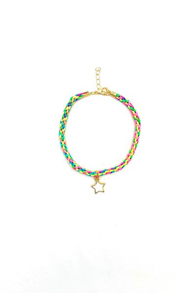MODAMAYS Star Detail Colorful Rope Anklet
