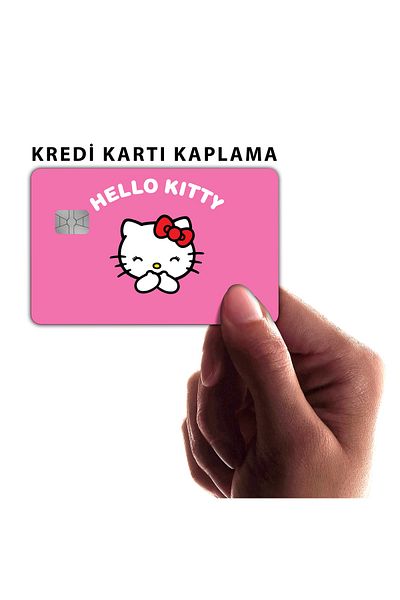 gettsticker Αυτοκόλλητο με επιμετάλλωση πιστωτικής κάρτας Hello Kitty Kiss