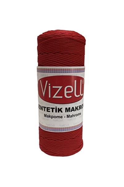 Polyester Makrome Ipi Supla Ipi Çanta Ipi Bileklik Ipi Polyester Makrome Ip250 gr 4no 2mm Kırmızı