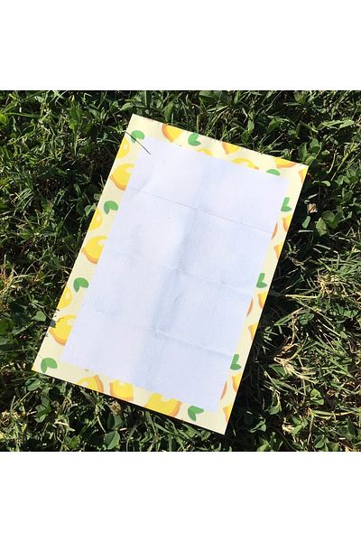 YeşilStationery Lemon Patterned Note Paper