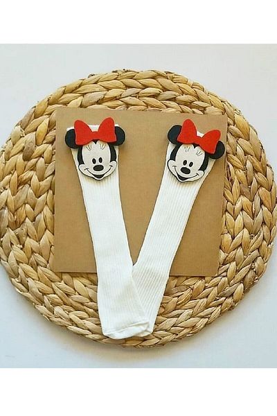 ESES BEBE Felt Decorated Baby Girl Knee Socks Minnie