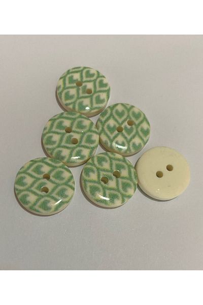Öztürk Porcelain Covered Baby Button. 1.5cm Pack of 6.
