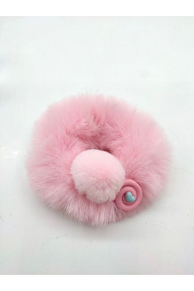 NO NAME Rainbow Design Plush Bagel Buckle with Pompom