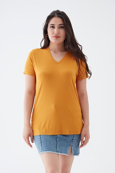 citycenterfashion Woman's V-Neck Plus Size T-shirt Cty-cnd-01