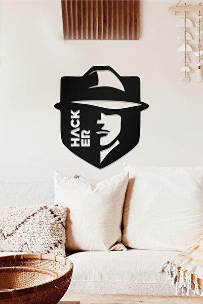 AHWALL Tablou decorativ din lemn cu tematică hacker