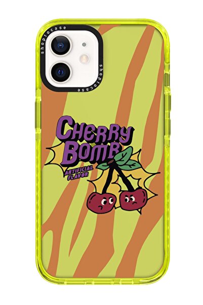 shoptocase Iphone 11 Uyumlu Sarı Impact Cherry Tasarımlı Telefon Kılıfı