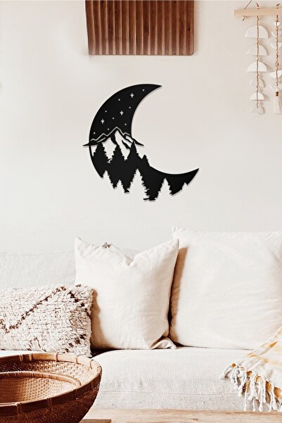 AHWALL Διακοσμητικό Ξύλινο Τραπέζι με θέμα το Φεγγάρι, τα Αστέρια και την Κου...