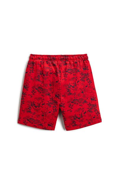 Koton Floral Printed Shorts Elastic Waist Pocket Above Knee Cotton