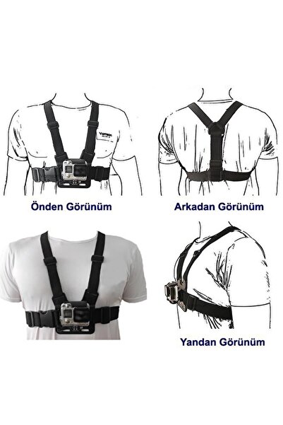 Genel Markalar Go Pro Ve Aksiyon Kamera Göğüs Bağlantı Askısı Aksiyon Kamera Sabitleme Aparatı Gp26