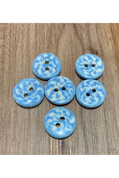 Öztürk Wave Patterned Baby Button. 1.5cm 6 Pack