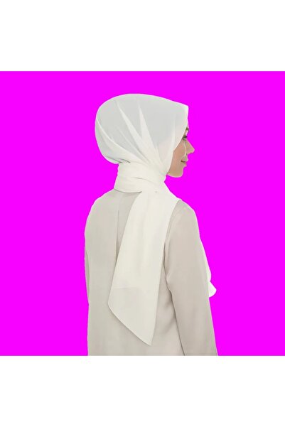 Levidor Women's Plain Medina Silk Off-White Shawl