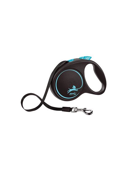 Flexi Black Design Stripe Automatic Walking Collar Blue M 5m